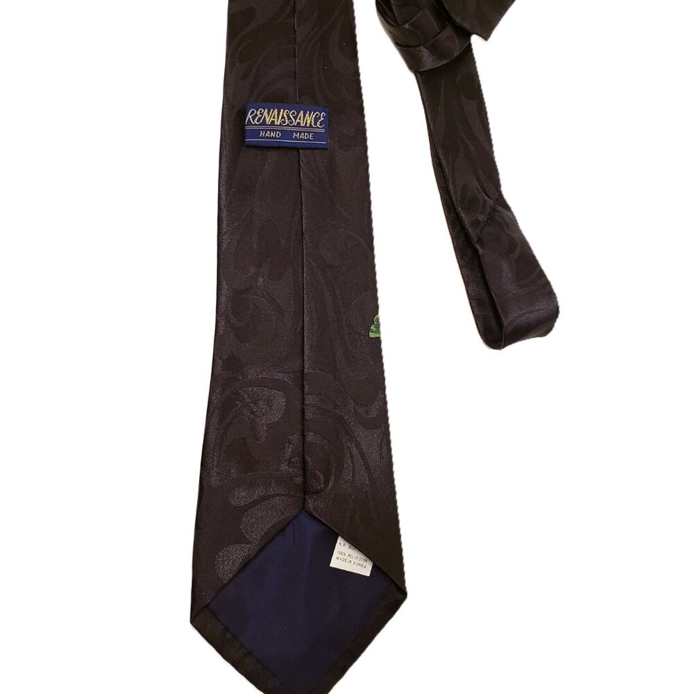 Vtg Realtor Tie Real Estate Lot x3 Black Blue Silk House For Sale Sold Realty - Picture 3 of 7